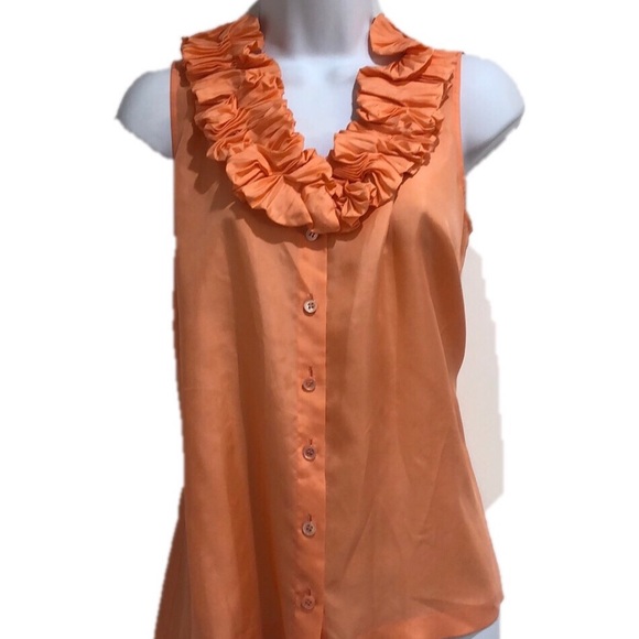 J. Crew Tops - J Crew women’s 100% silk orange blouse size 8